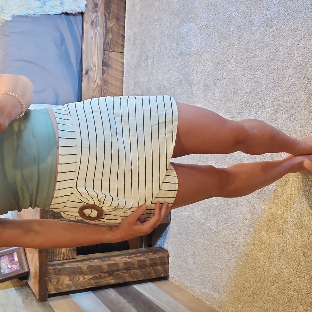 Black and white striped skort